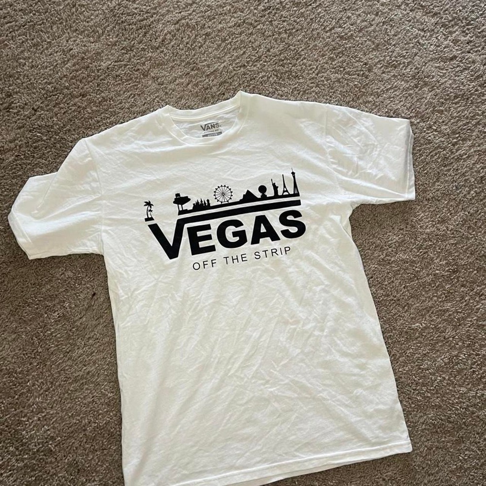Vans Off The Strip Las Vegas Graphic T Shirt Mens Medium White Short Sleeve Tee
